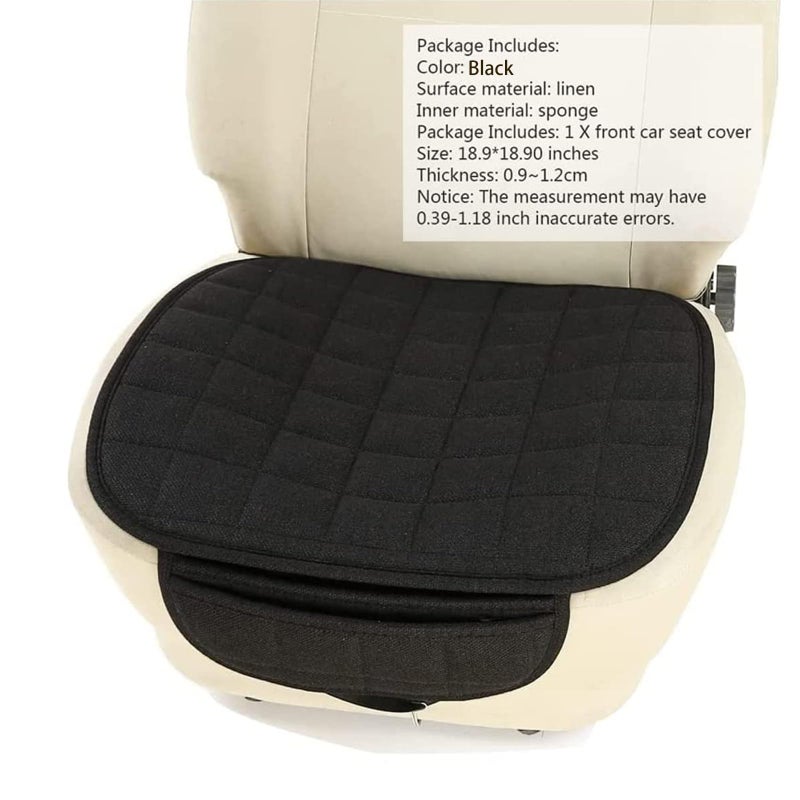Suninbox Linen Seat Cover for Car,Bottom Seat Covers for Trucks,Car Seat Pad,Seat Cushion Breathable Ventilated Front Seat Only[Black] - Image 4